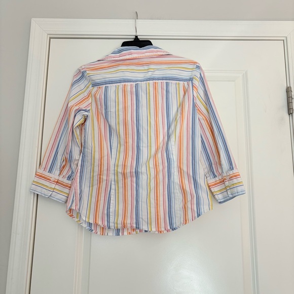 Talbots Women’s Multicolor Striped Cotton Button Down Shirt - Picture 6 of 7